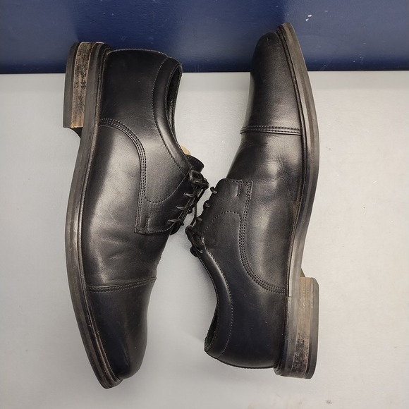 Florsheim Oxford Shoes Mens Size 10.5D Black Leather Cap Toe 